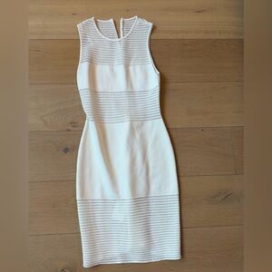 Alaia White Textured Bodycon Dress